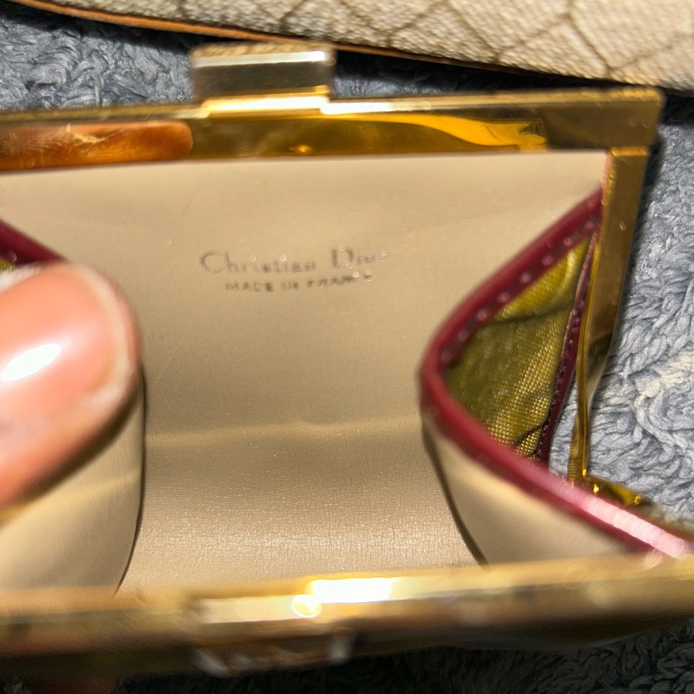 1980s Christian Dior honeycomb canvas shoulder bag and coin pouch Vintage - Picture 4 of 8